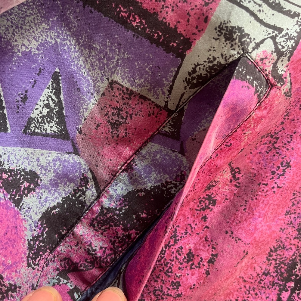 Vintage Hence Abstract Silk Bomber Jacket - Picture 7 of 16